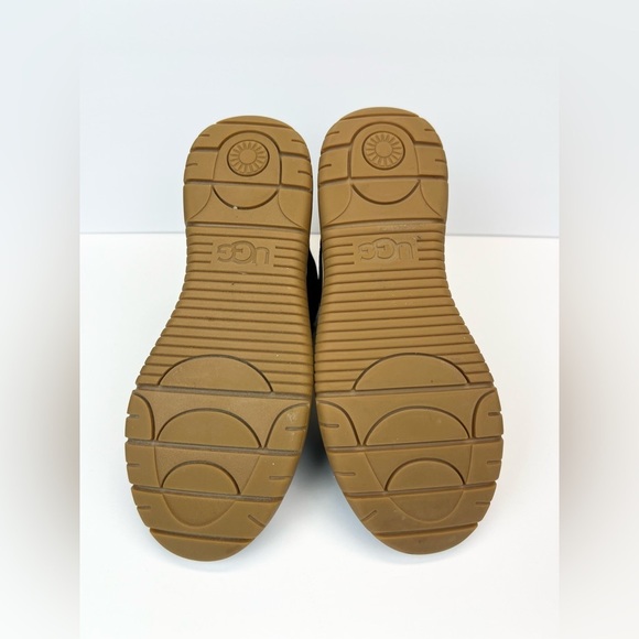 Ugg Boots Womens Size 9.5 Lakesider Heritage Mid Short Boots Black Suede Sherpa - Picture 10 of 12